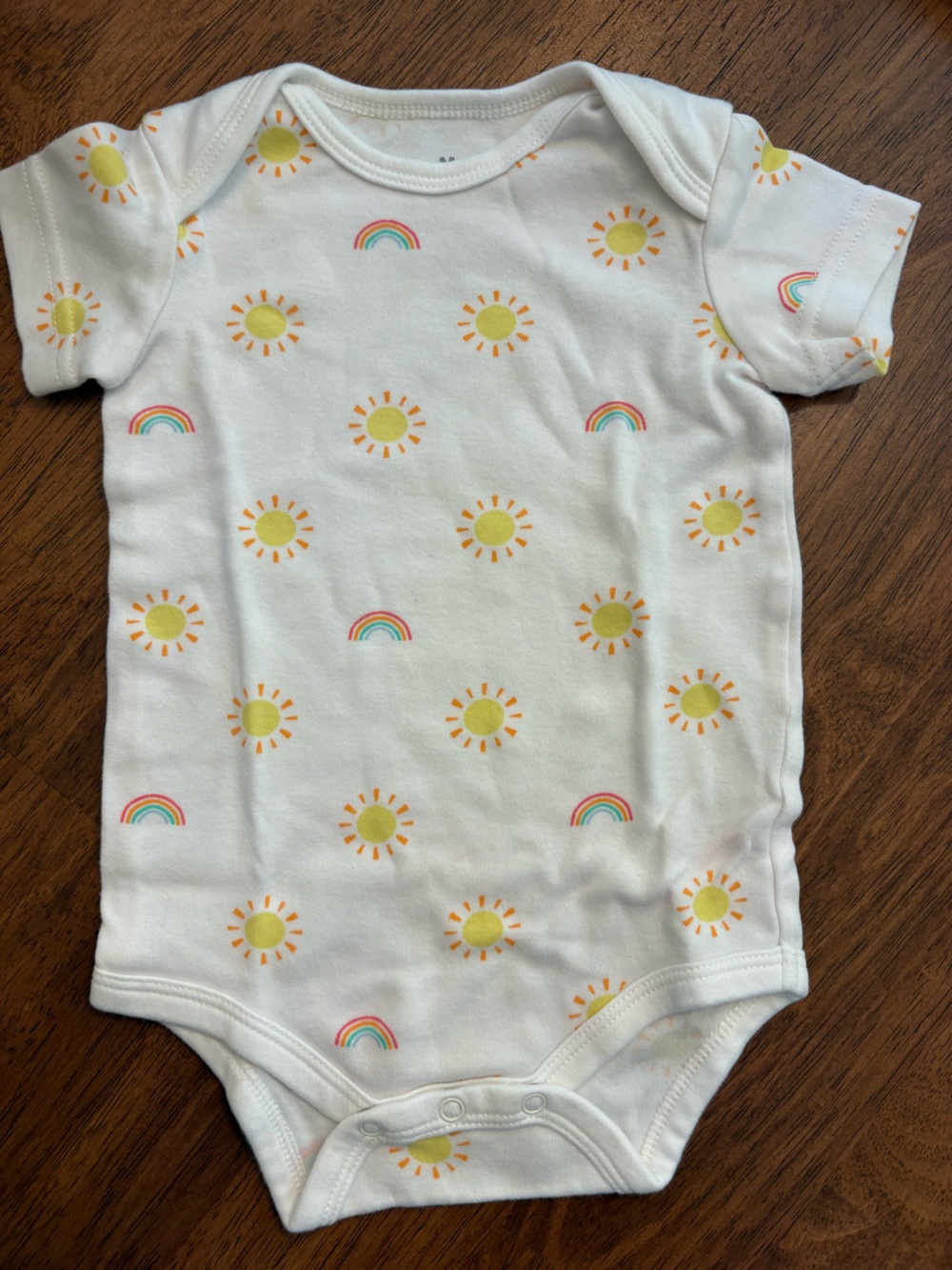 Primary 3-6M Hello Sunshine White Short-Sleeve Onesie